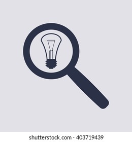 bulb icon, vector illustration. Flat design style
