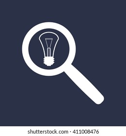 bulb icon, vector illustration. Flat design style
