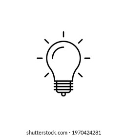 bulb icon vector illustration. line style simple icon design. isolated on white background