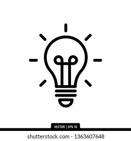 Bulb Icon Vector Illustration Logo Template