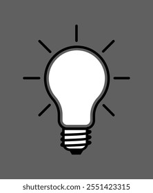 Icono de bombilla, conjunto de Ilustraciones vectoriales de bombilla, Idea symbol, lámpara eléctrica, luz, innovación, solución, pensamiento creativo, símbolo eléctrico, Icono de bombilla Ideal para ideas, conjunto de iconos de lámpara. 