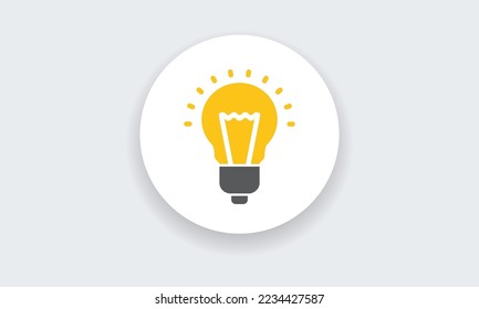 vector de icono de bombilla, innovación Idea, diseño de logotipo de punta, ilustración de estilo plano