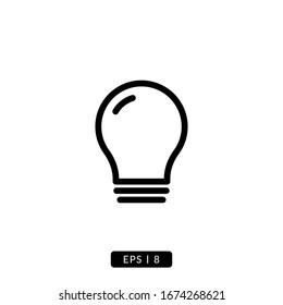 Bulb Icon Vector - Line or Lineal