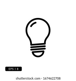 Bulb Icon Vector - Line or Lineal