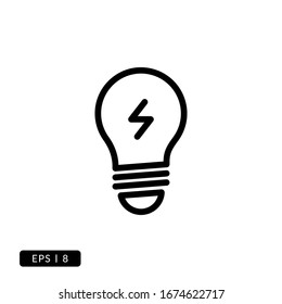 Bulb Icon Vector - Line or Lineal