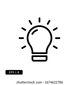 Bulb Icon Vector - Line or Lineal