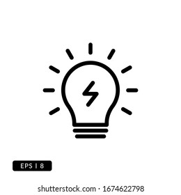Bulb Icon Vector - Line or Lineal