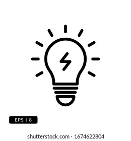 Vector de icono de la bombilla - Línea o Lineal