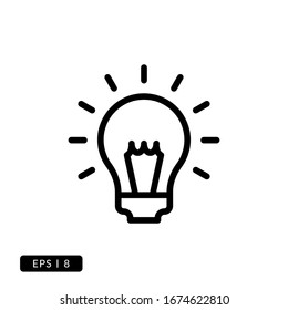 Bulb Icon Vector - Line or Lineal