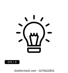 Vector de icono de la bombilla - Línea o Lineal