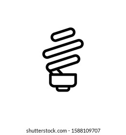 BULB Icon vector in lineart style on white background, light bulb simple icon vector.