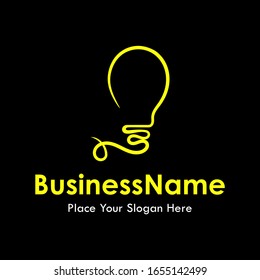 Bulb icon vector logo template. Suitable for business, art and web