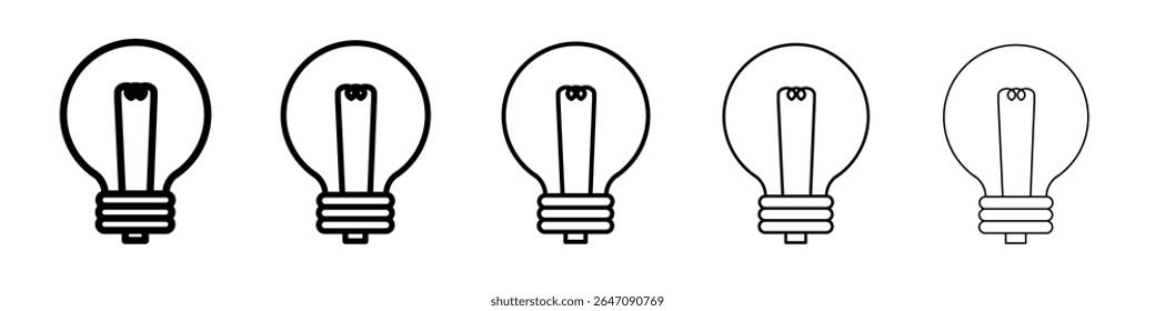 bulb icon vector outline symbol or illustration