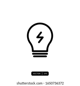 Bulb Icon Vector - Sign or Symbol