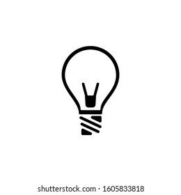bulb icon vector silhouette isolated on white background