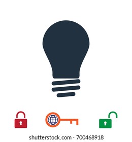 bulb icon vector , stock vector illustration flat design style
