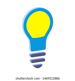 Bulb icon.Isometric and 3D view.