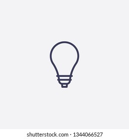 bulb icon.Outline bulb vector, illustrated icon for modern web and mobile design