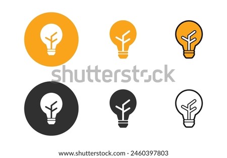 Bulb icons collection in different style flat vector illustration set