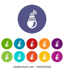 Bulb icons color set vector for any web design on white background