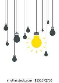 Bulb icons on white background. Vector idea illustration. Idea concept. Lamp