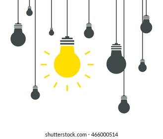 Bulb icons on white background. Vector illustration. Idea concept