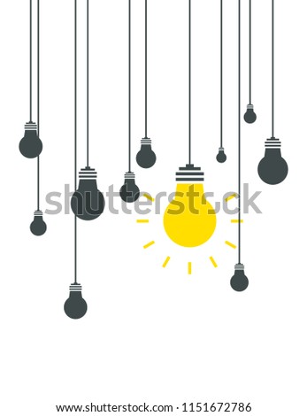 Bulb icons on white background. Vector idea illustration. Idea concept. Lamp