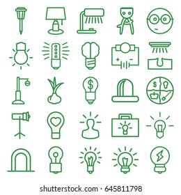Bulb icons set. set of 25 bulb outline icons such as siren, onion, hair removal, street lamp, studio lapm, nerd emoji, electricity, table lamp