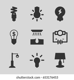 Bulb icons set. set of 9 bulb filled icons such as hair removal, street lamp, fluorescent lamp, electricity