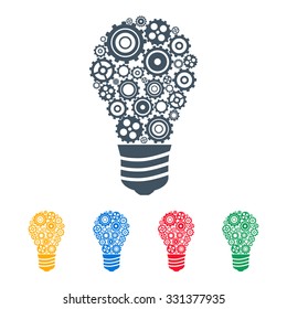 bulb icons set colorful on the white background. stock vector illustration eps10