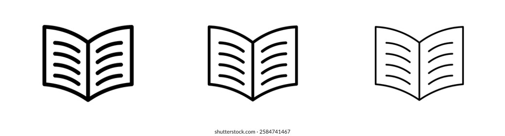 Bulb icons in three different stroke lines