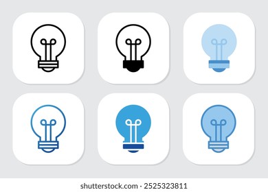 Lampen-Symbole mit verschiedenen Designstilen