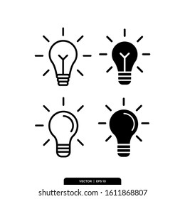 bulb icons vector collection, illustration logo template