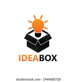 Bulb idea box logo template design