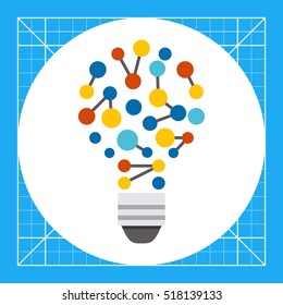 Bulb as Idea of Creative Technology Icon