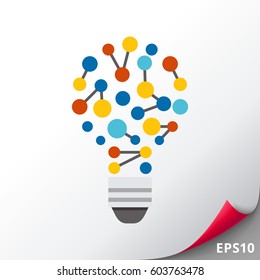 Bulb as Idea of Creative Technology Icon