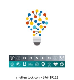 Bulb as Idea of Creative Technology Icon