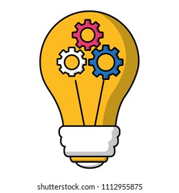 bulb idea creativity with gears inside teamwork