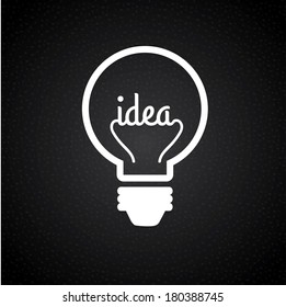 diseño de idea de bombilla sobre ilustración vectorial de fondo negro