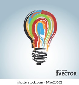 bulb idea design over blue background vector illustration 