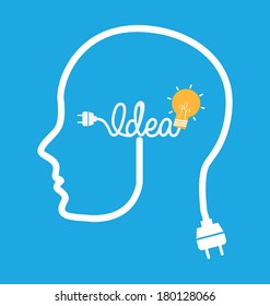 bulb idea design over blue background vector illustration