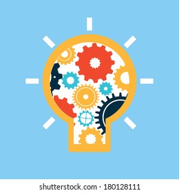 bulb idea design over blue background vector illustration