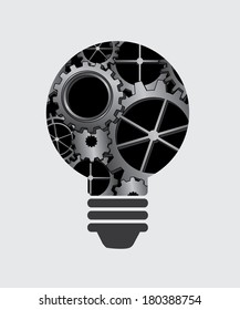 bulb idea design over gray background vector illustration