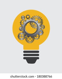 bulb idea design over gray background vector illustration