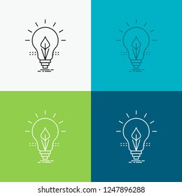 bulb, idea, electricity, energy, light Icon Over Various Background. Line style design, designed for web and app. Eps 10 vector illustration