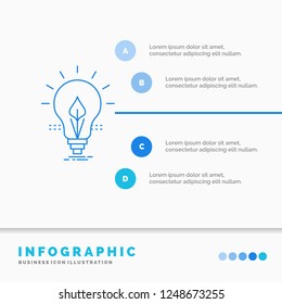 bulb, idea, electricity, energy, light Infographics Template for Website and Presentation. Line Blue icon infographic style vector illustration