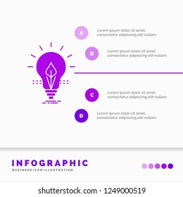 bulb, idea, electricity, energy, light Infographics Template for Website and Presentation. GLyph Purple icon infographic style vector illustration.