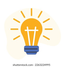 Bulb in idea format for business. Start-up ideas representation in a bulb in yellow and black on white background.