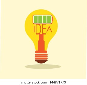 Bulb idea to a full battery icon.