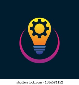 Bulb Idea With Gear Logo Design